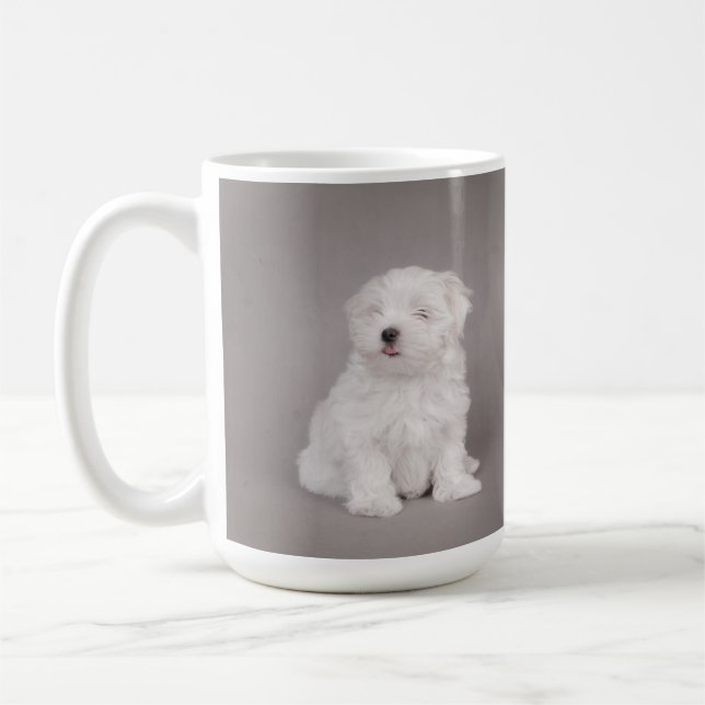 Taza De Café Mugre de cachorro de Malta (Izquierda)