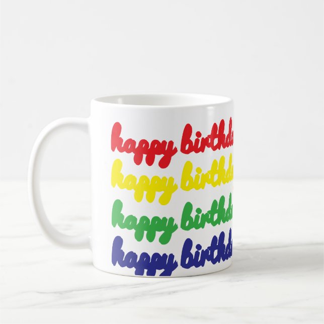 Taza De Café Mugre de café de cumpleaños feliz (Izquierda)
