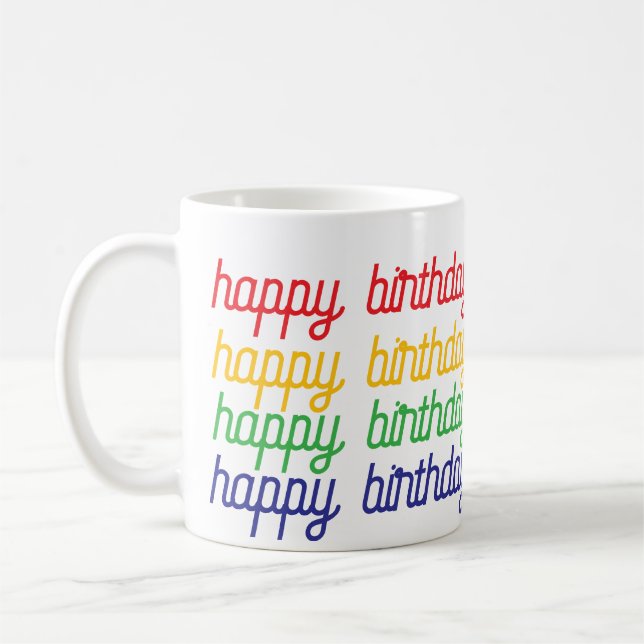Taza De Café Mugre de café de cumpleaños feliz (Izquierda)