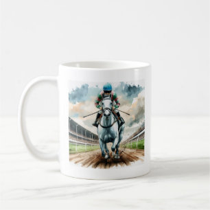 Taza De Café Mugre de carreras de caballos con una carrera de e