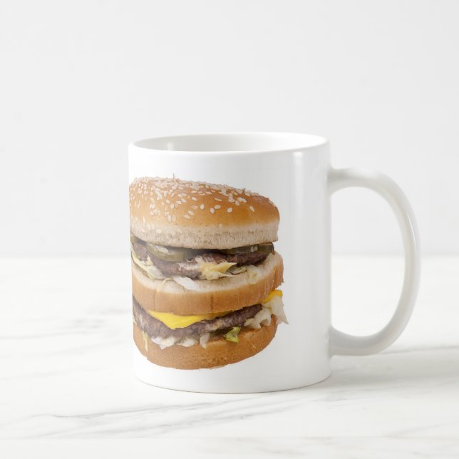 Taza De Café Mugre de cheeseburger doble (Derecha)