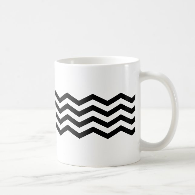 Taza De Café mugre de chevron negro (Derecha)