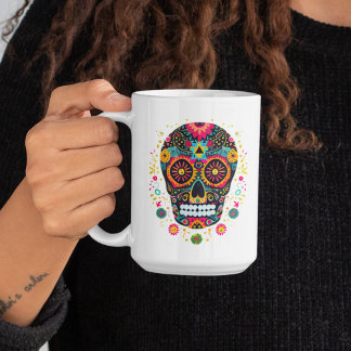 Taza De Café Mugre de cráneo mexicano
