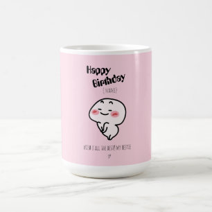 Taza De Café Mugre de cumpleaños rosa lindo y personalizado