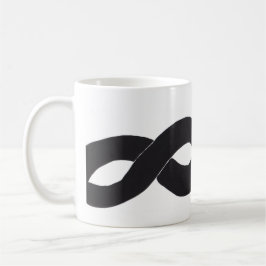 Taza De Café Mugre de diseño de bucle monocromo de estilo libre