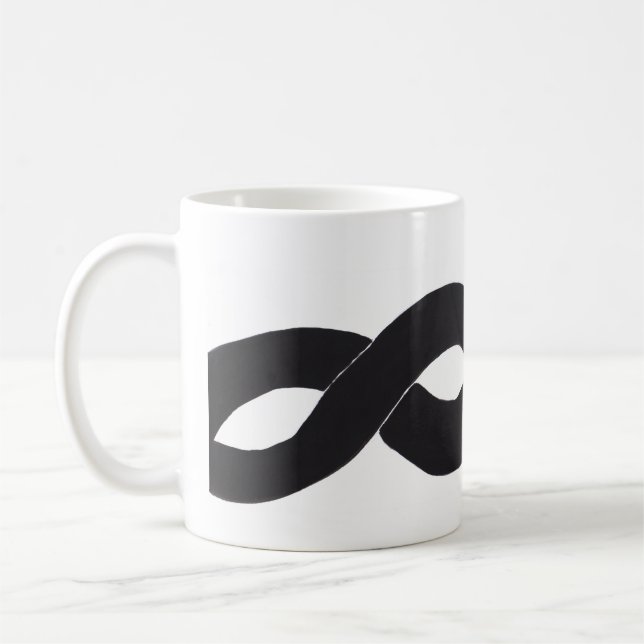 Taza De Café Mugre de diseño de bucle monocromo de estilo libre (Izquierda)