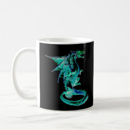 Taza De Café Mugre de dragón azul marino