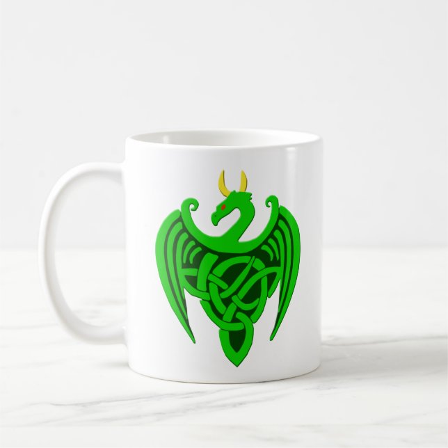 Taza De Café Mugre de dragón celta verde (Izquierda)