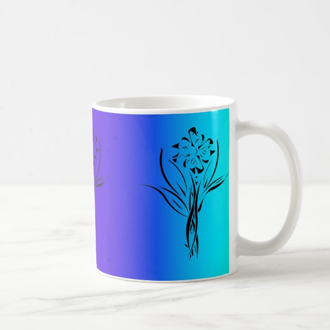 Taza De Café Mugre de flor de arcoiris (Derecha)