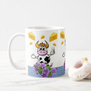 Taza De Café Mugre de flores de queso con leche azul de vaca