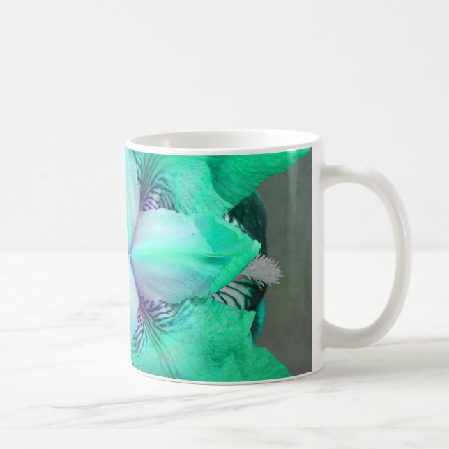 Taza De Café Mugre de flores Iris azul claro (Derecha)