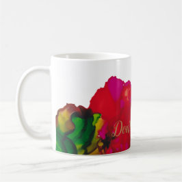Taza De Café Mugre de flores magenta