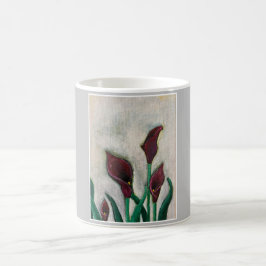 Taza De Café Mugre de flores rojas