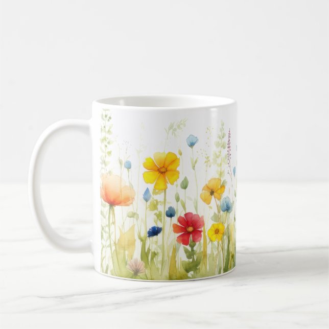 Taza De Café Mugre de flores salvajes de primavera (Izquierda)
