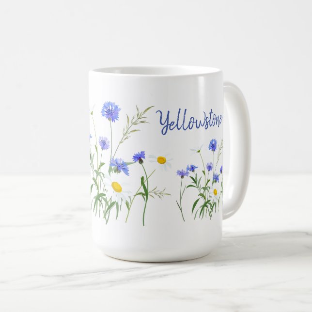 Taza De Café Mugre de flores silvestres de piedra amarilla (Anverso derecho)