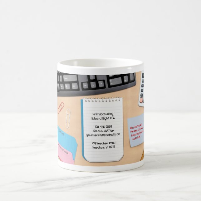 Taza De Café Mugre de fondo de escritorio de contabilidad (Centro)