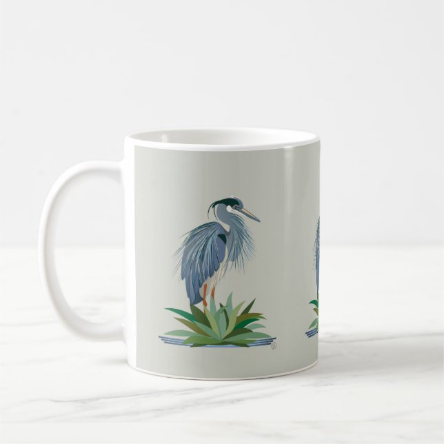 Taza De Café Mugre de garza azul (Izquierda)