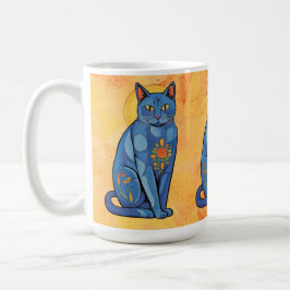 Taza De Café Mugre de gato azul