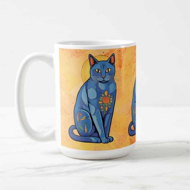Taza De Café Mugre de gato azul (Izquierda)