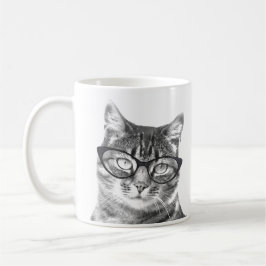 Taza De Café Mugre de gato divertida | Gafas de gafas nerviosas