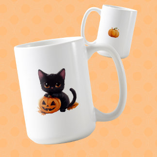 Taza De Café Mugre de gato negro de Halloween