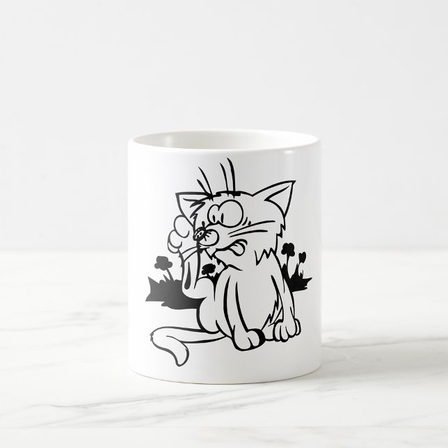 Taza De Café Mugre De Gato Negro Y Blanco (Subido por el creador)