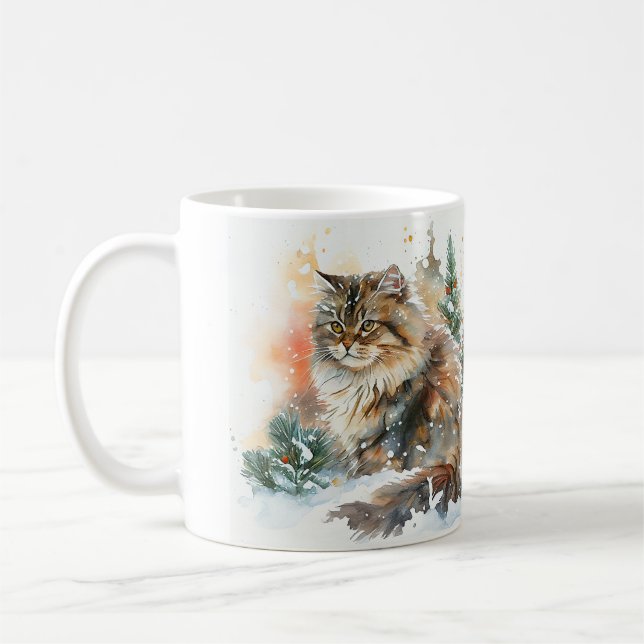 Taza De Café Mugre de gato sinuoso siberiano (Izquierda)