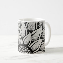 Taza De Café Mugre de girasol blanco