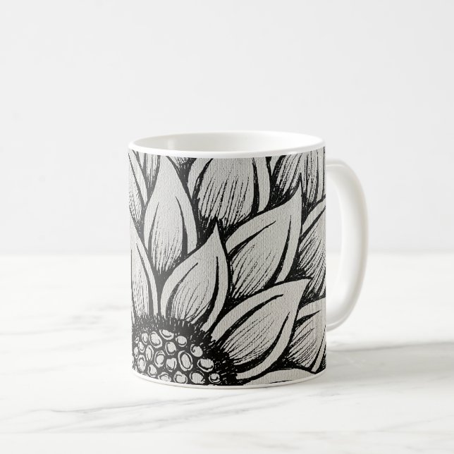Taza De Café Mugre de girasol blanco (Anverso derecho)