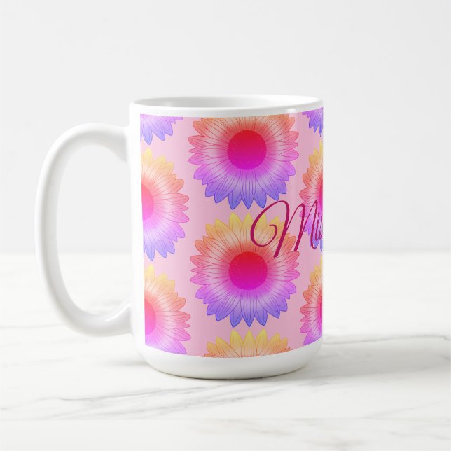 Taza De Café Mugre de girasol rosado (Izquierda)
