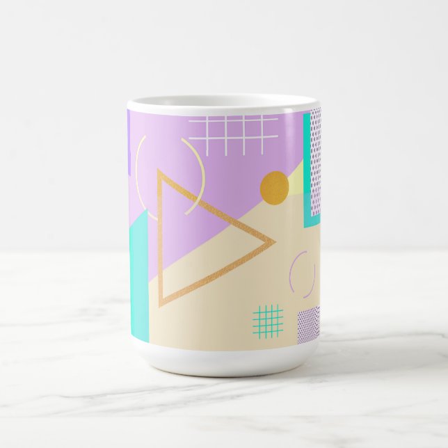 Taza De Café Mugre de impresión geométrica amarilla (Centro)