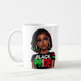 Taza De Café Mugre de la dama del orgullo negro