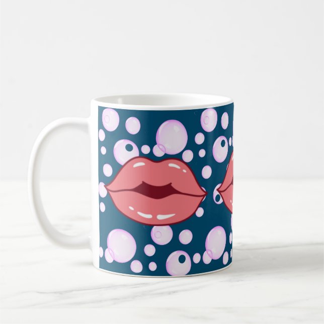 Taza De Café Mugre de labios de burbuja (Izquierda)