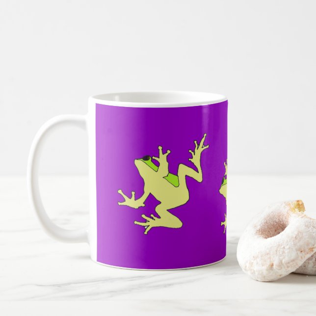 Taza De Café Mugre de las ranas de ventana (Con donut)
