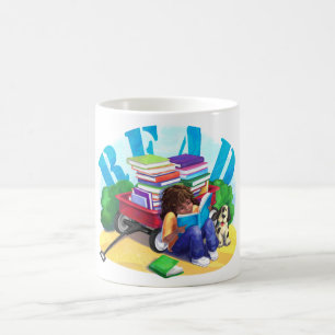 Taza De Café Mugre de lectura del vagón del libro