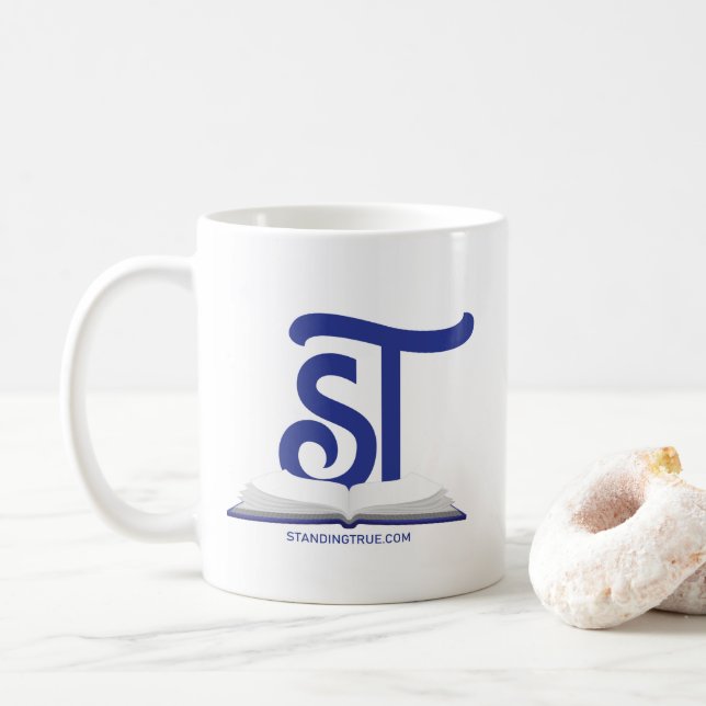Taza De Café Mugre de logotipo verdadero de Blue Standing (Con donut)