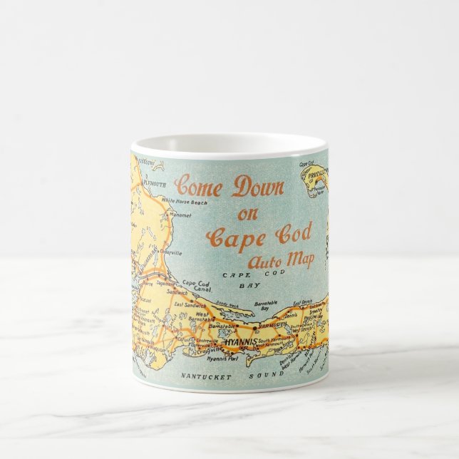 Taza De Café Mugre de mapa automático de Cape Cod (Centro)