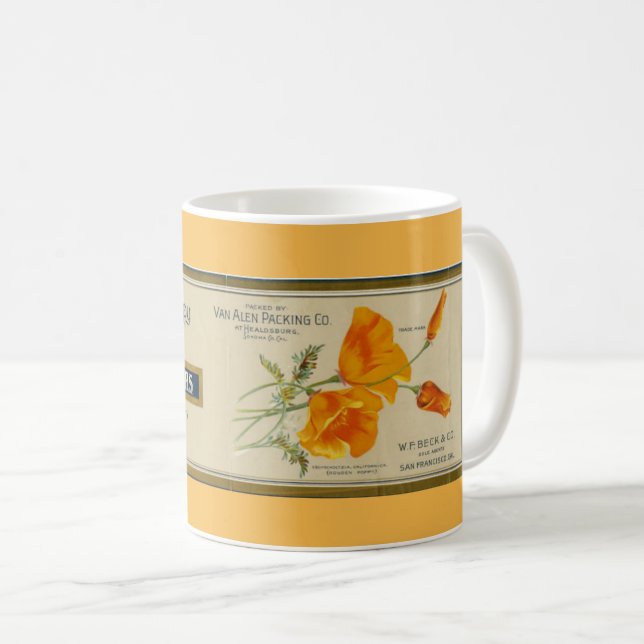 Taza De Café Mugre de marca de amapola dorada (Anverso derecho)