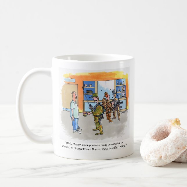 Taza De Café Mugre de milicia los viernes (Con donut)