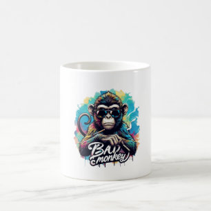 Taza De Café Mugre de mono malo de color de agua
