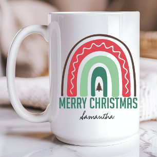 Taza De Café Mugre de navidad, arcoíris personalizados