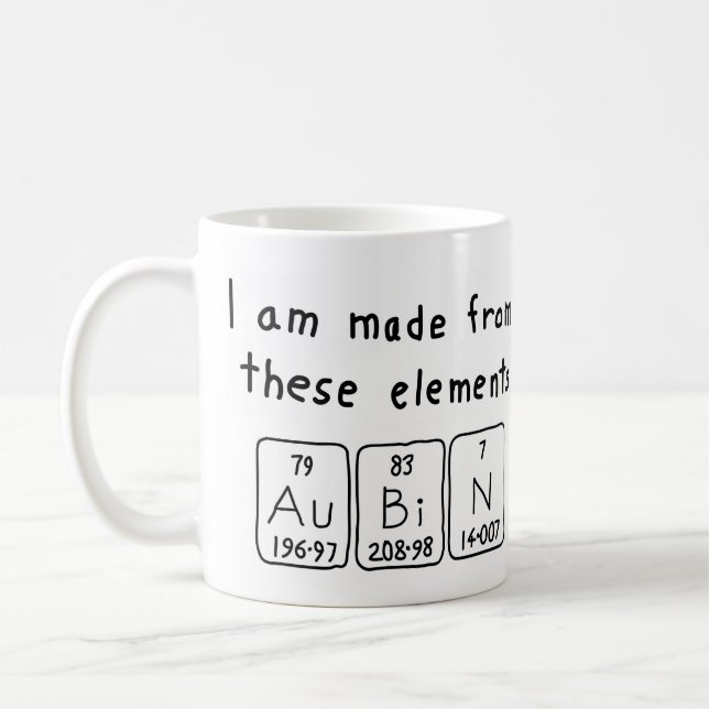 Taza De Café Mugre de nombre de tabla periódica Aubin (Izquierda)