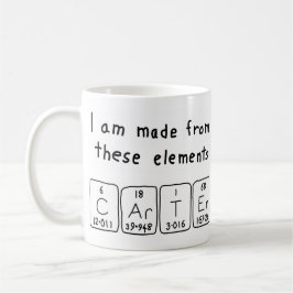 Taza De Café Mugre de nombre de tabla periódica Carter