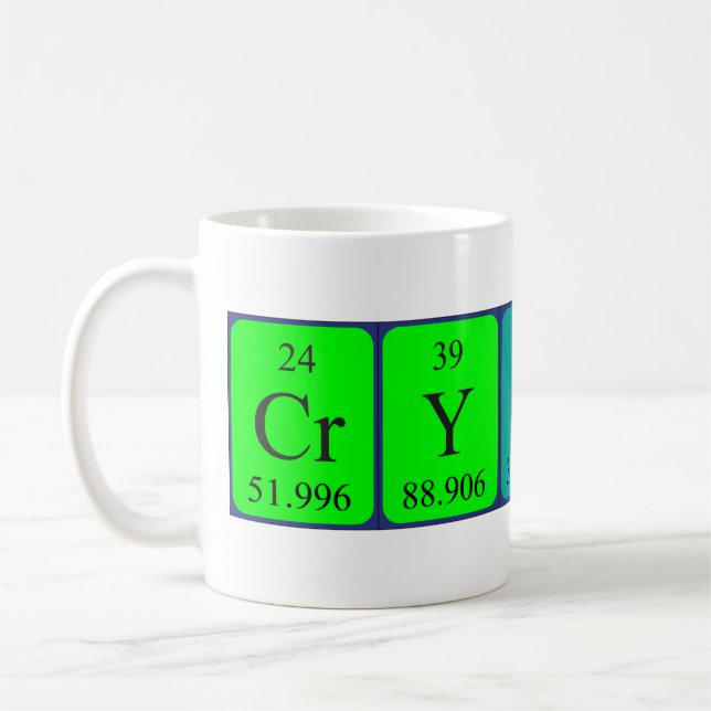 Taza De Café Mugre de nombre de tabla periódica Crystal (Izquierda)