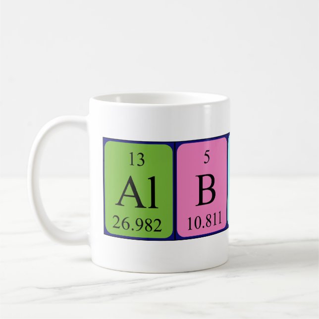 Taza De Café Mugre de nombre de tabla periódica de Albertine (Izquierda)