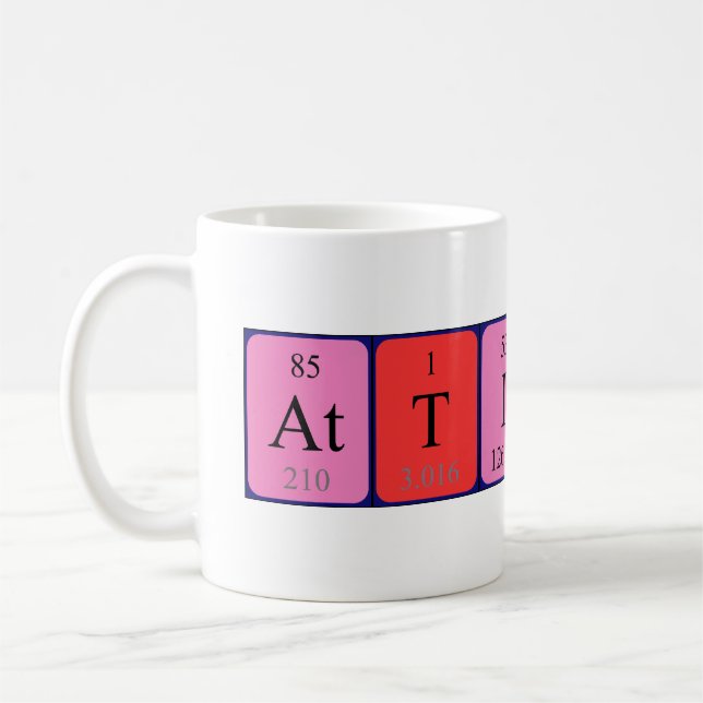 Taza De Café Mugre de nombre de tabla periódica de Atticus (Izquierda)
