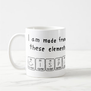 Taza De Café Mugre de nombre de tabla periódica de Crispin