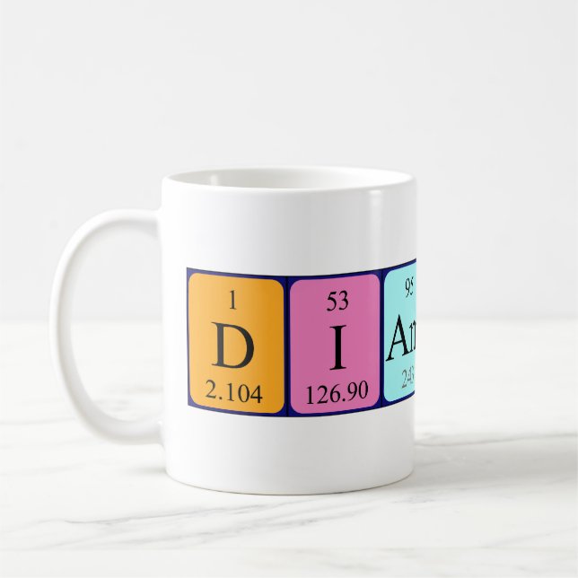 Taza De Café Mugre de nombre de tabla periódica de diamantes (Izquierda)
