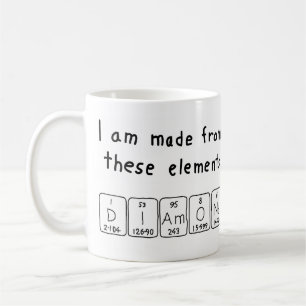 Taza De Café Mugre de nombre de tabla periódica de diamantes