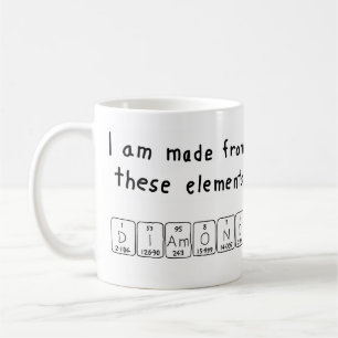 Taza De Café Mugre de nombre de tabla periódica de diamantes